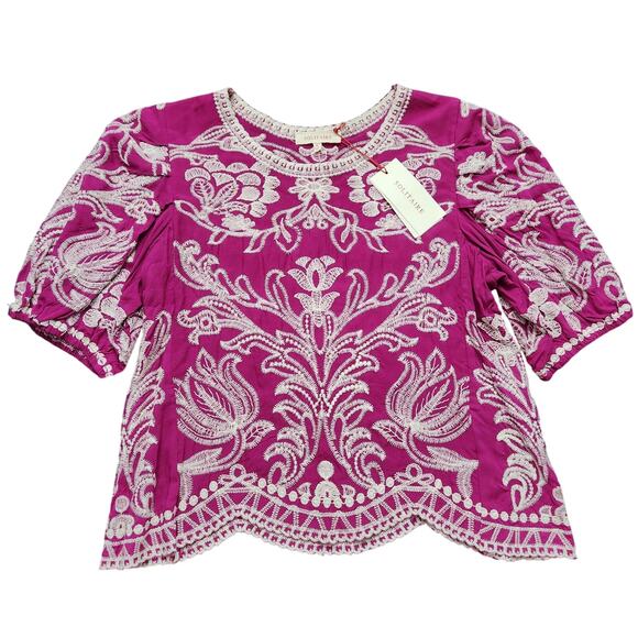 NWT Solitaire Bohemian Embroidered Blouse Size Large - Picture 1 of 4